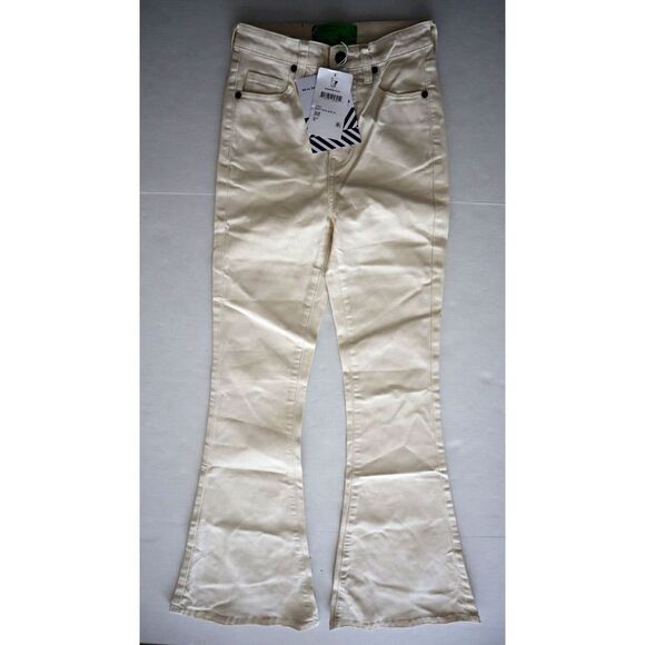 Sandrine Rose x FP Women Sz 24 Alpes White High Rise Flare Stretch Jeans $120 - Picture 1 of 7